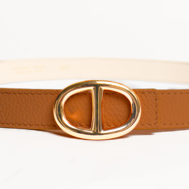 W by Whitemood-Cintura fibbia ovale in pelle - cuoio