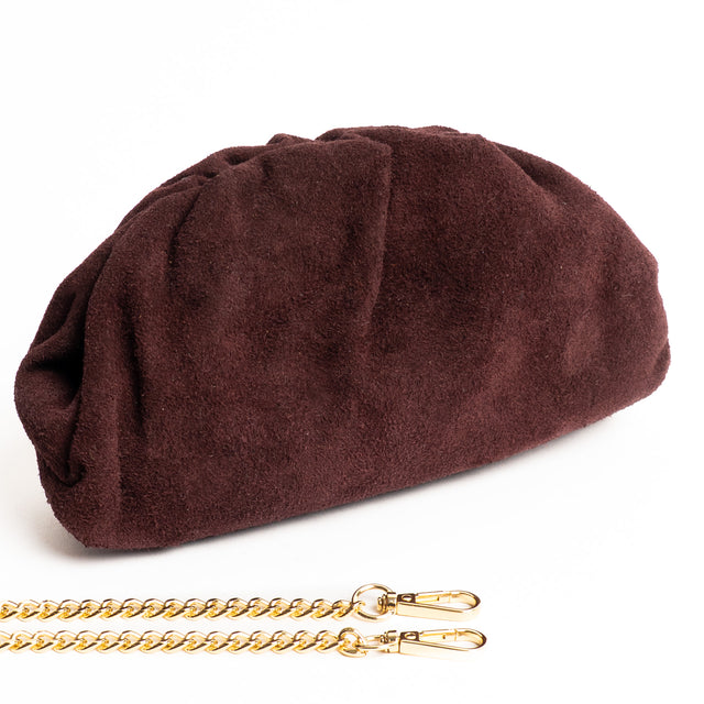 W by Whitemood-Mini clutch in camoscio - vino