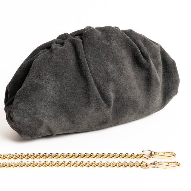 W by Whitemood-Mini clutch in camoscio - piombo