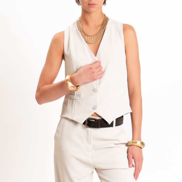 Zeroassoluto-Gilet tessuto fluido - mastice