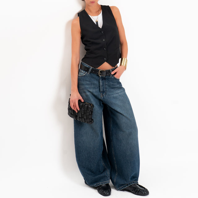 Zeroassoluto-Gilet tessuto fluido - nero