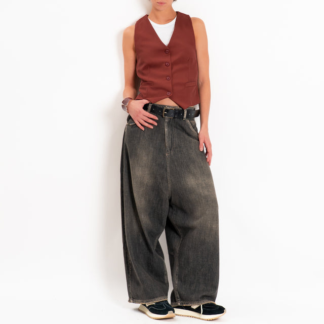 Zeroassoluto-Gilet tessuto fluido - brick