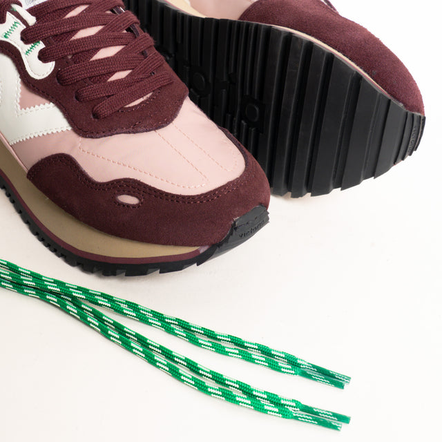 Victoria-Sneakers con inserti in pelle scamosciata - rosa/bordeaux