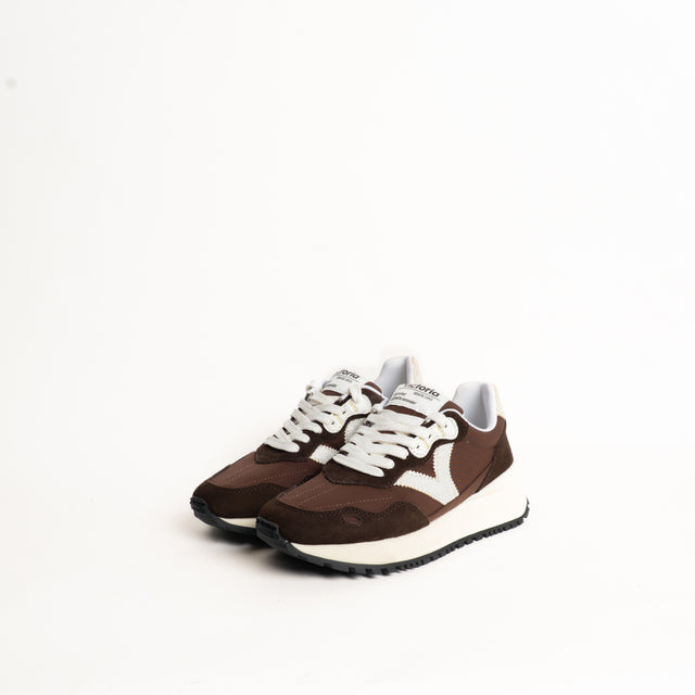 Victoria-Sneakers effetto camoscio - cioccolato/latte