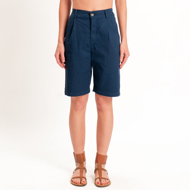 Zeroassoluto-Bermuda LORA cotone elastico dietro - blu