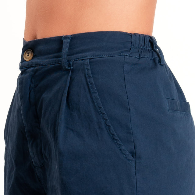 Zeroassoluto-Bermuda LORA cotone elastico dietro - blu