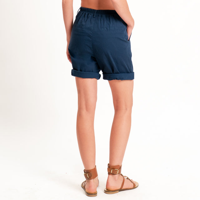 Zeroassoluto-Bermuda LORA cotone elastico dietro - blu