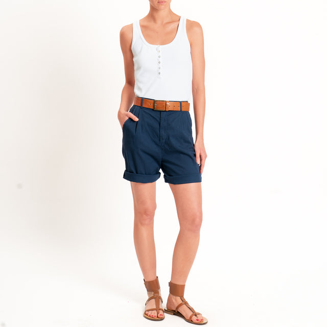 Zeroassoluto-Bermuda LORA cotone elastico dietro - blu