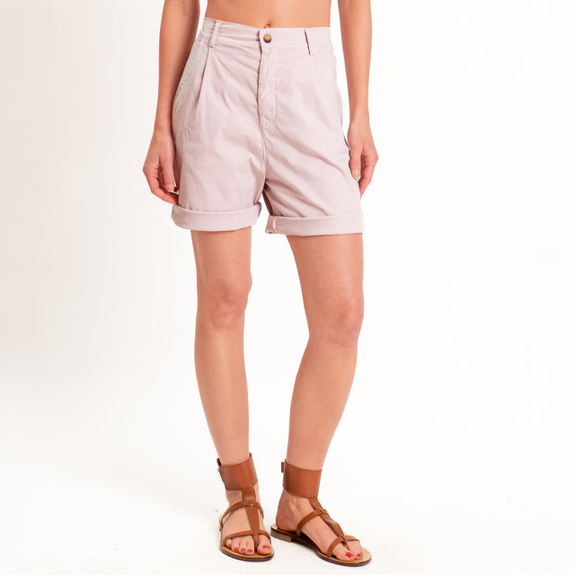 Zeroassoluto-Bermuda LORA cotone elastico dietro - rosa