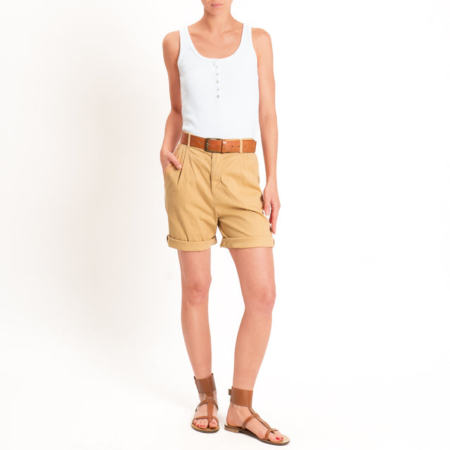 Zeroassoluto-Bermuda LORA cotone elastico dietro - desert