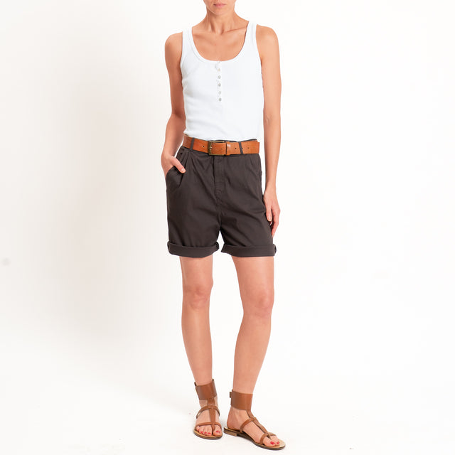 Zeroassoluto-Bermuda LORA cotone elastico dietro - choco