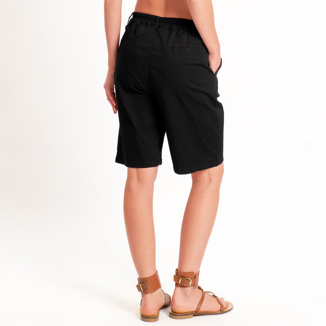 Zeroassoluto-Bermuda LORA cotone elastico dietro - nero