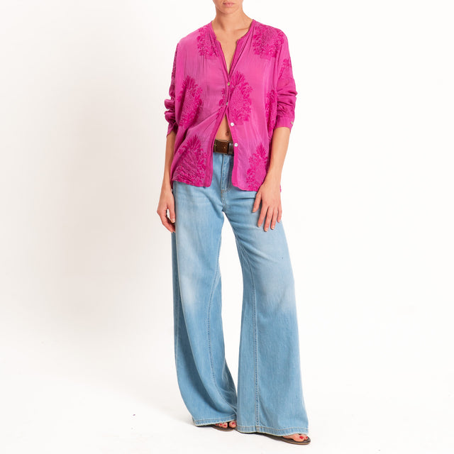 Motel-Camicia mussola con ricami - bouganville