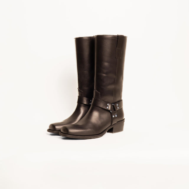 Ovye'-Biker in pelle - moro