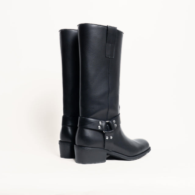 Ovye'-Biker in pelle - nero