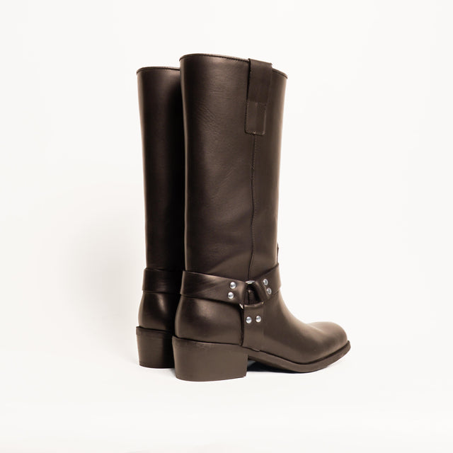 Ovye'-Biker in pelle - moro