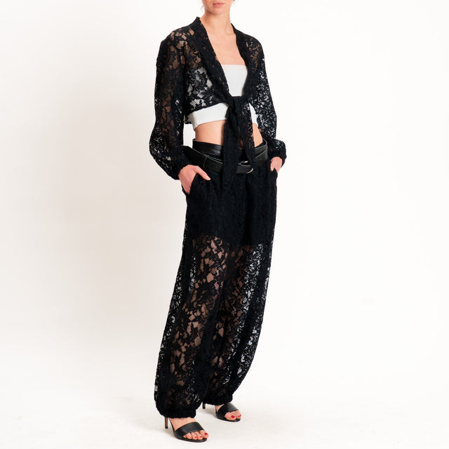 Dixie-Blusa in pizzo - nero