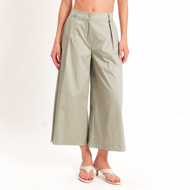 Dixie-Completo top+pantalone in popeline - salvia