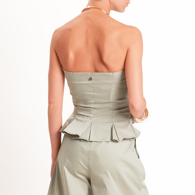 Dixie-Completo top+pantalone in popeline - salvia