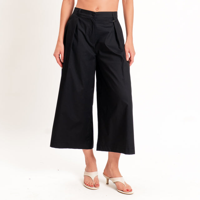 Dixie-Completo top+pantalone in popeline - Nero