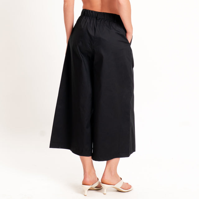 Dixie-Completo top+pantalone in popeline - Nero
