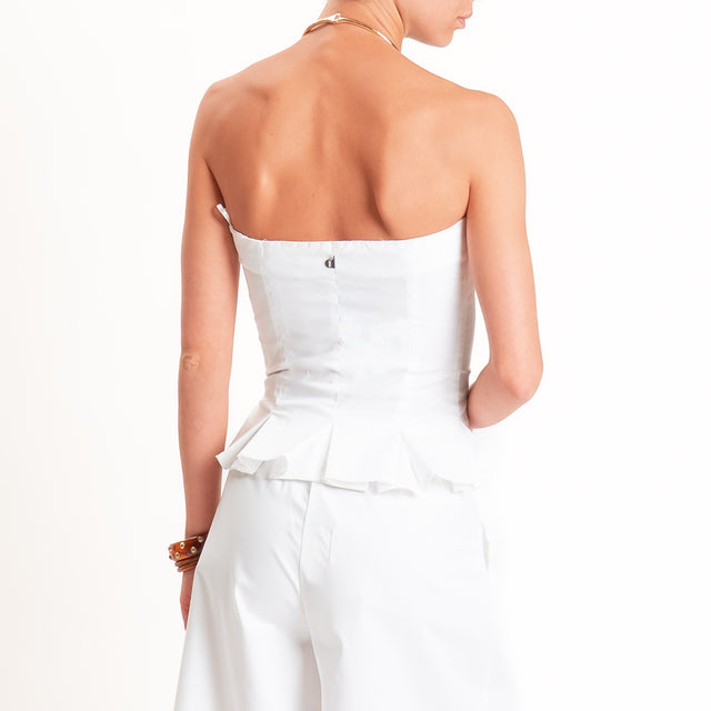 Dixie-Completo top+pantalone in popeline - Bianco