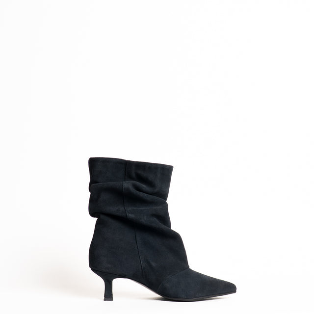Divine follie-Stivaletto camoscio arricciato - blu