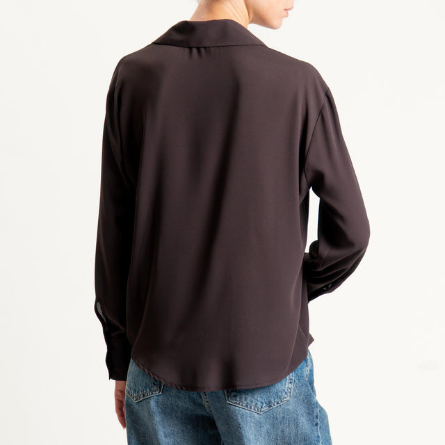 Zeroassoluto-Camicia CLAY MANO SETA - moro