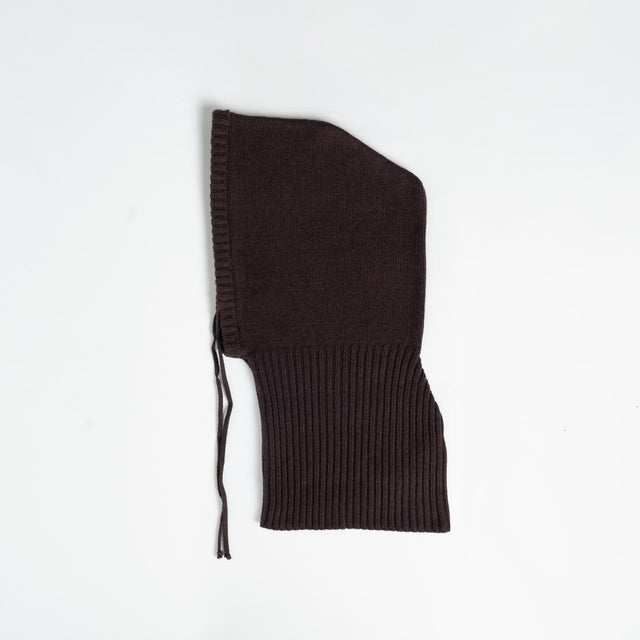 Vicolo-Balaclava misto cashmere con coulisse - moro