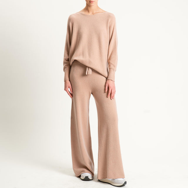 Kontatto-Pantalone in maglia con coulisse (QS) - brick