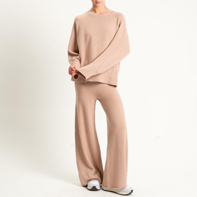 Kontatto-Pantalone in maglia con coulisse (QS) - brick