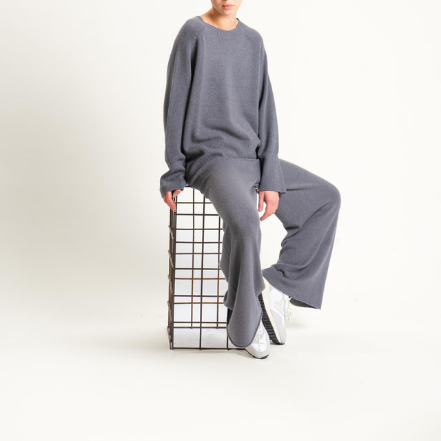 Kontatto-Pantalone in maglia con coulisse (QS) - lavagna
