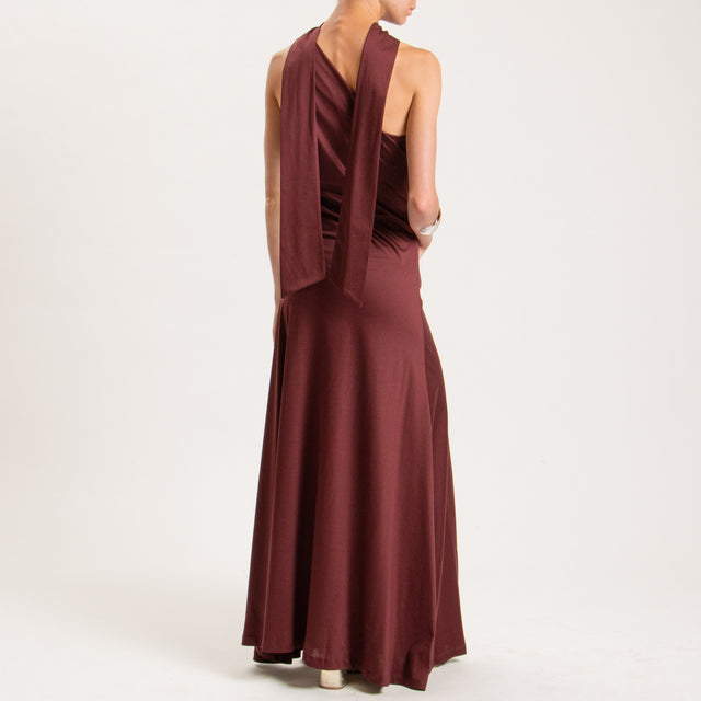 Dixie-Abito monospalla tessuto modal fibra natural - Bordeaux