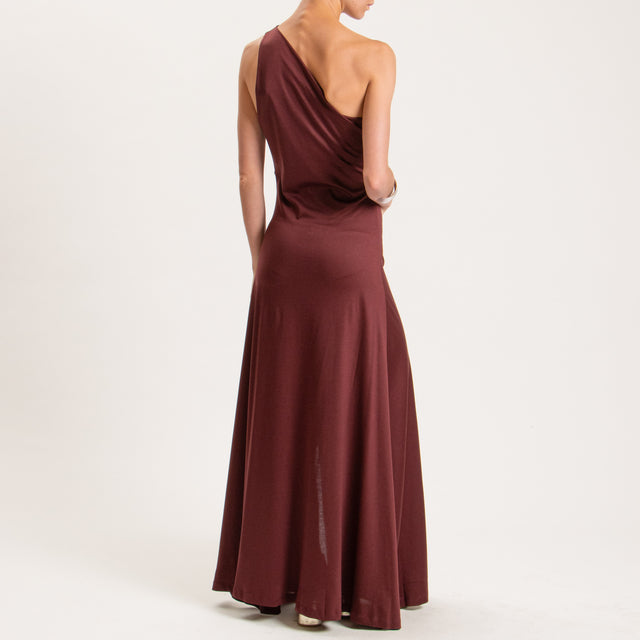 Dixie-Abito monospalla tessuto modal fibra natural - Bordeaux