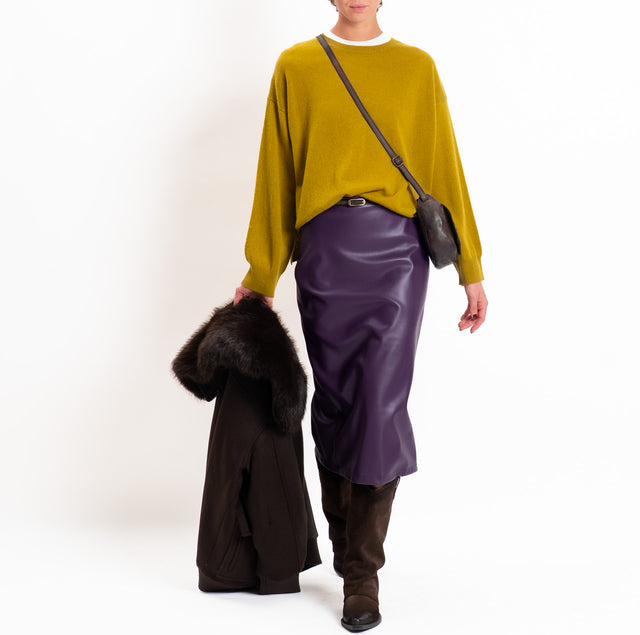 Dixie-Gonna similpelle spacco dietro - viola