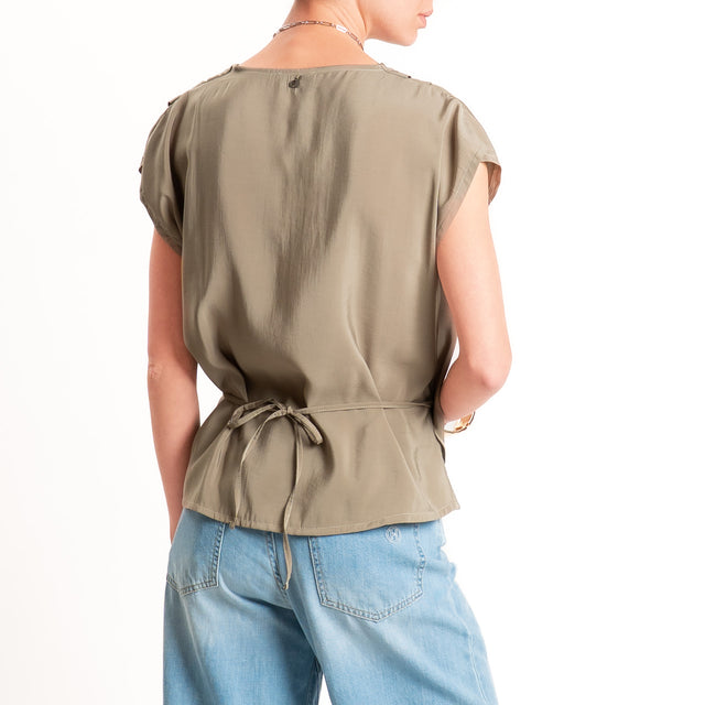 Dixie-Blusa tessuto modal con riprese - salvia