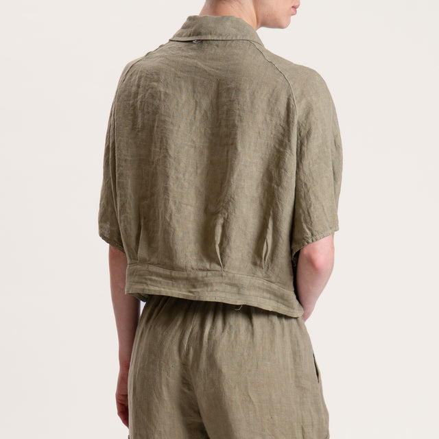 Dixie-Camicia in lino con nodo - militare