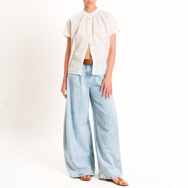 Dixie-Camicia mussola collo coreana - burro