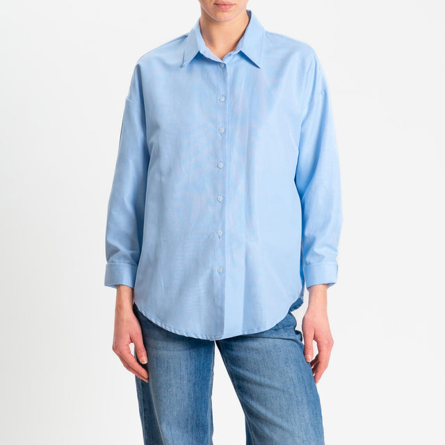 Dixie-Camicia oxford oversize - celeste