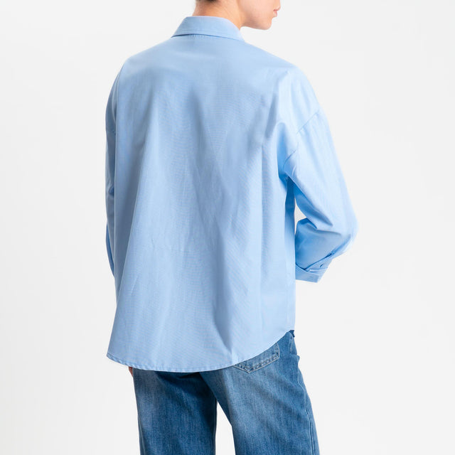 Dixie-Camicia oxford oversize - celeste