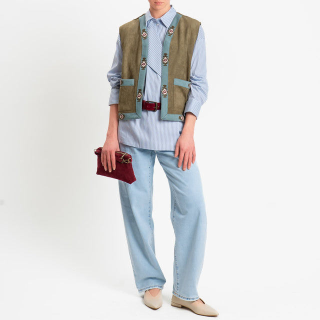 Dixie-Camicia portafoglio a righe - Azzurro