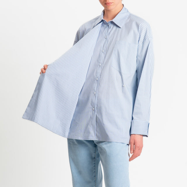 Dixie-Camicia portafoglio a righe - Azzurro