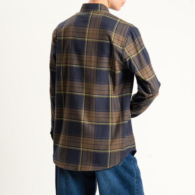 Dixie-Camicia check oversize - moro/nero/yellow