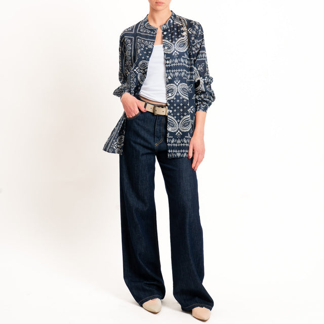 Dixie-Camicia fantasia bandana - blu