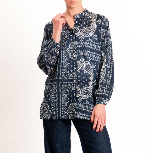 Dixie-Camicia fantasia bandana - blu