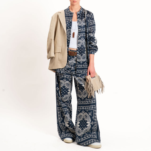 Dixie-Camicia fantasia bandana - blu