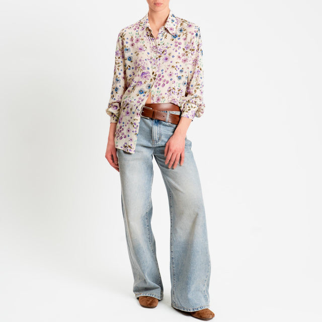 Dixie-Camicia fantasia floreale - burro/lilla/acqua