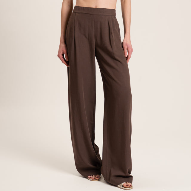 Dixie-Completo top e pantalone misto lino - cacao