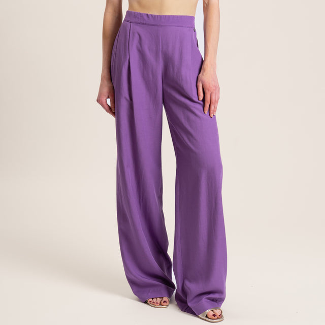 Dixie-Completo top e pantalone misto lino - peonia