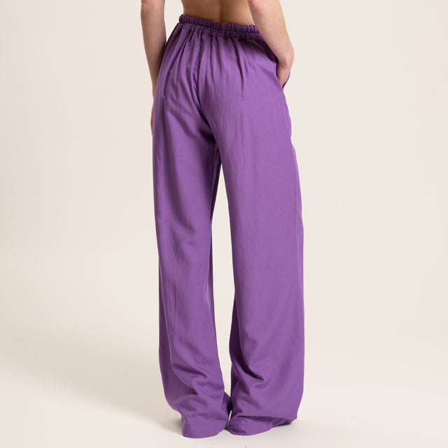 Dixie-Completo top e pantalone misto lino - peonia